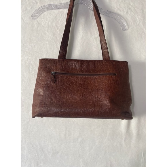 Vtg Pierre Cardin Brown Textured Leather Shoulder Bag Gold Logo Hardware 1970's - Picture 5 of 14